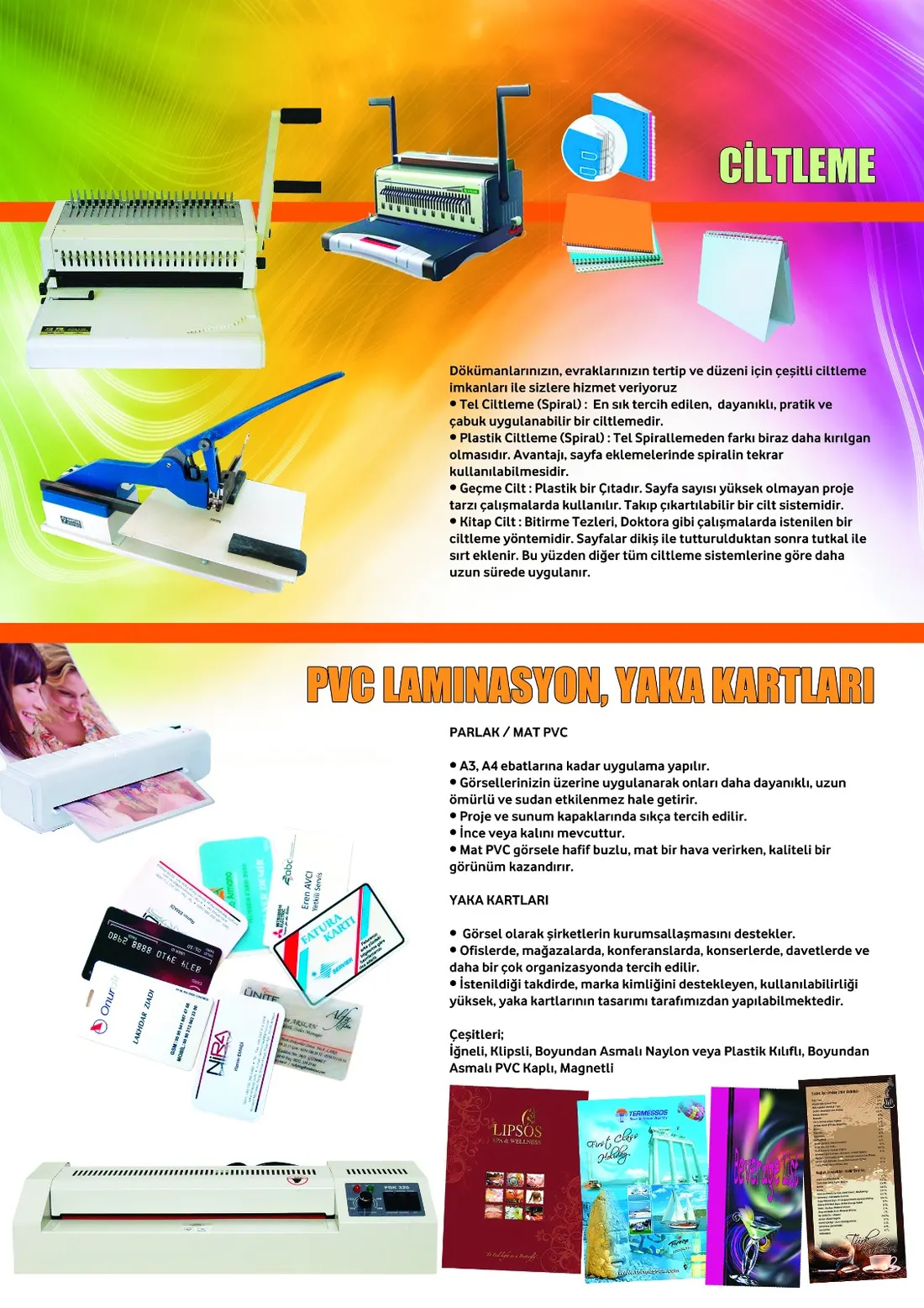 Ciltleme, PVC laminasyon ve yaka kartı